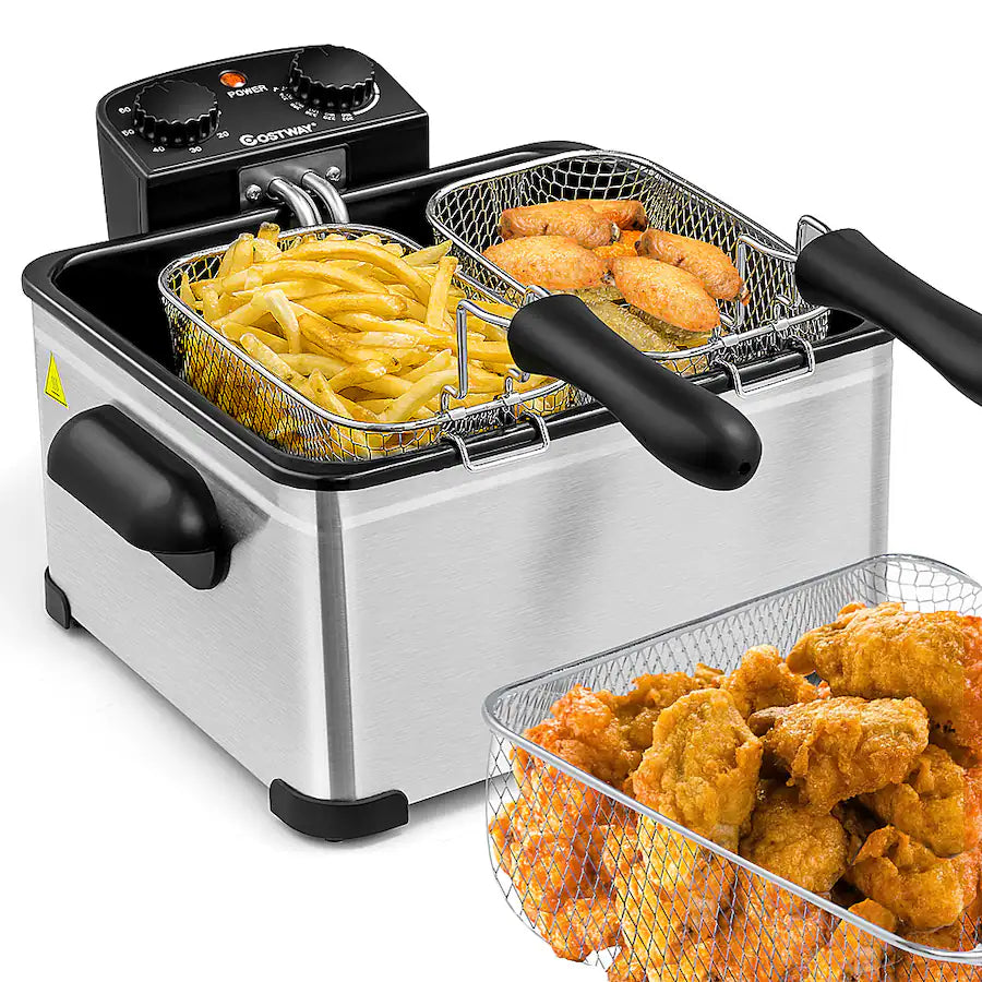 Friteuse Électrique 5L – 1700W avec 3 Paniers (1 Grand + 2 Petits)