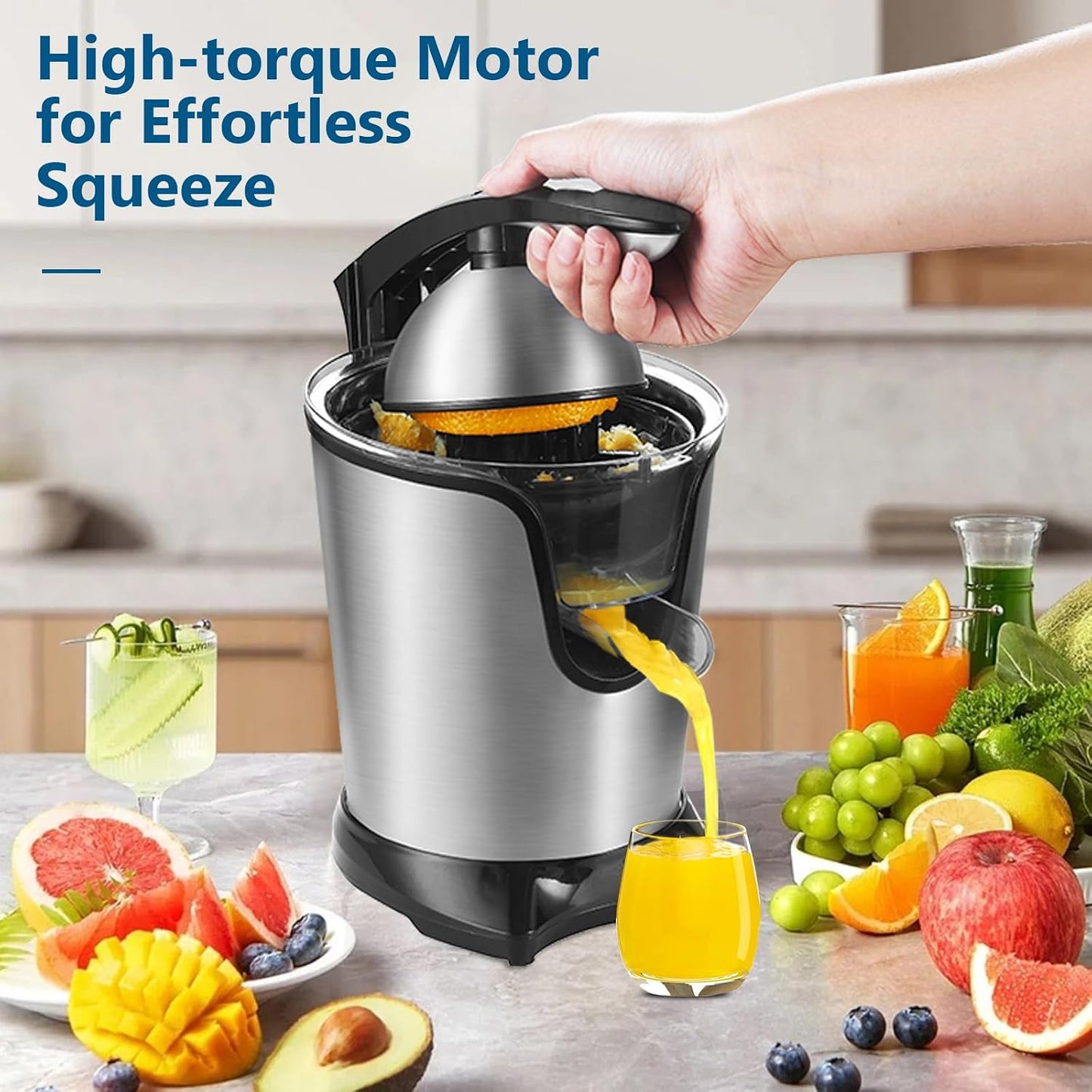Presse-Agrumes Électrique Multifonction – Jus d'Agrumes Frais avec Filtre à Pulpe