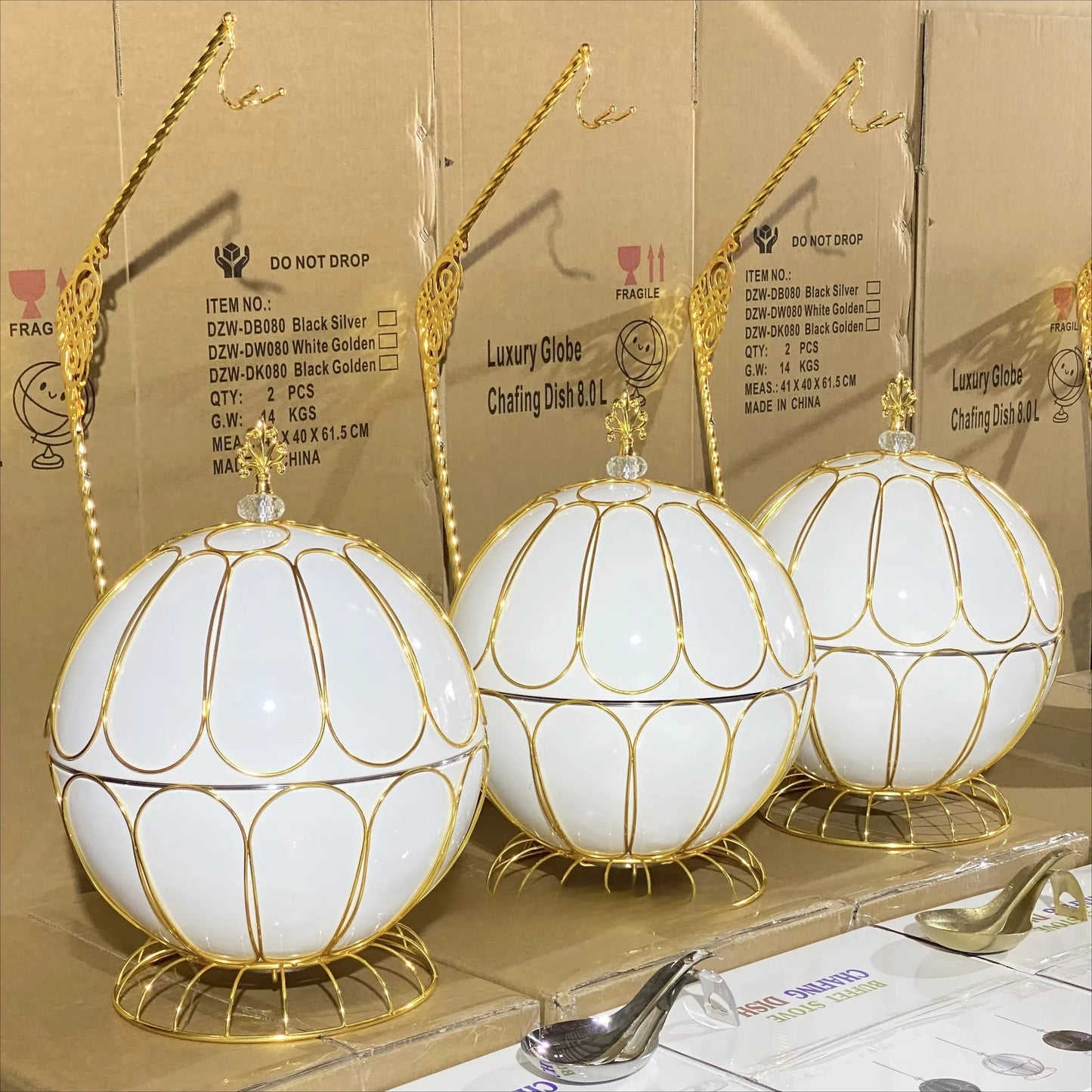Luxury and elegant 8-liter insulator, hotel buffet food insulator set, wedding tableware, event catering equipment