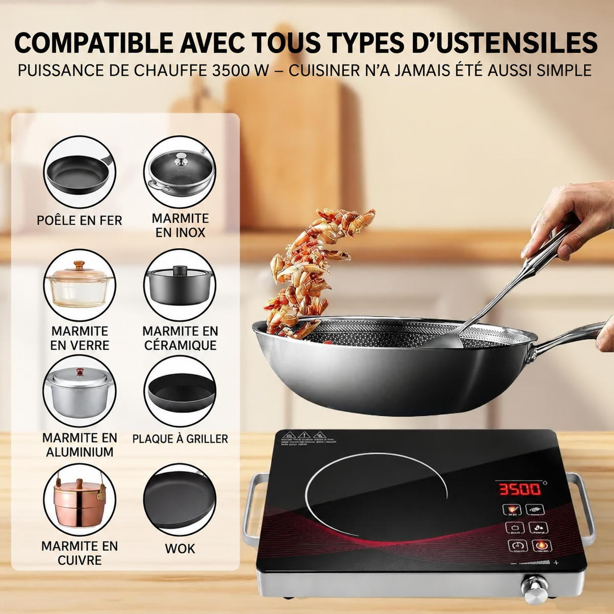 Plaque de Cuisson Électrique en Céramique – Disponible en 1 et 2 Foyers