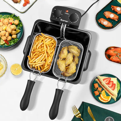 Friteuse Électrique 5L – 1700W avec 3 Paniers (1 Grand + 2 Petits)