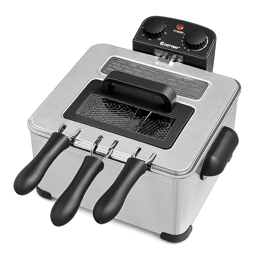 Friteuse Électrique 5L – 1700W avec 3 Paniers (1 Grand + 2 Petits)