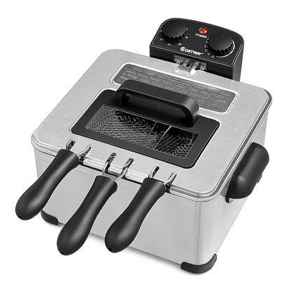 Friteuse Électrique 5L – 1700W avec 3 Paniers (1 Grand + 2 Petits)