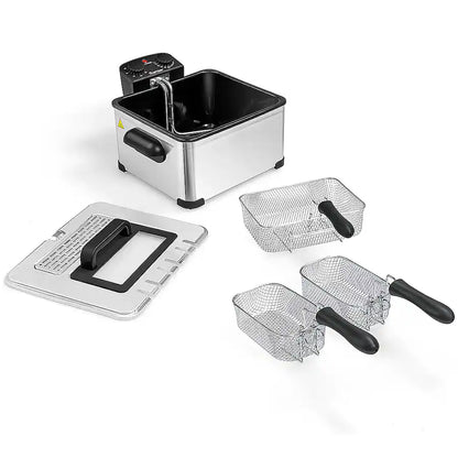 Friteuse Électrique 5L – 1700W avec 3 Paniers (1 Grand + 2 Petits)