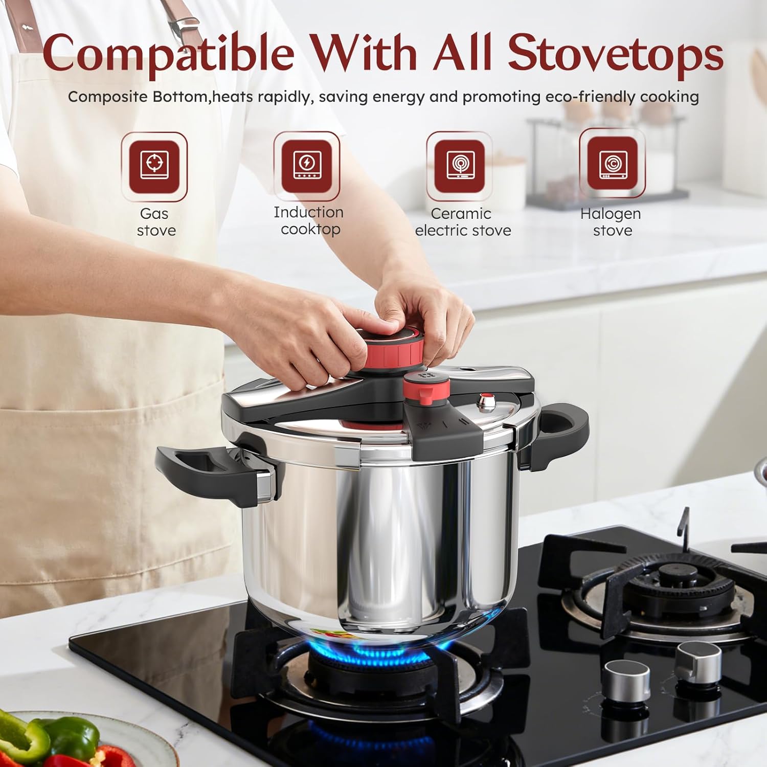 Cocotte Minute Ultra en Acier Inoxydable + ajusteur de pression  - Garantie 5 ans