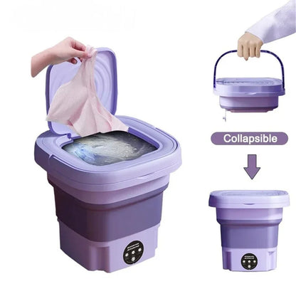 Mini Machine à Laver Pliable 8L - Pour sous-vêtements, culottes, mouchoirs,chaussettes et vêtements de bébé