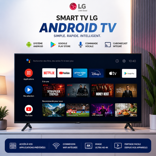 Télévision LG Smart Android TV - Décodeur intégré + Compatible apple TV - Garantie 2 ans