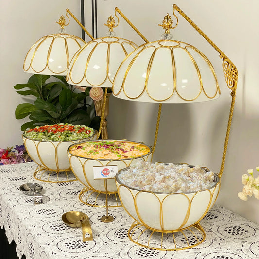 Luxury and elegant 8-liter insulator, hotel buffet food insulator set, wedding tableware, event catering equipment