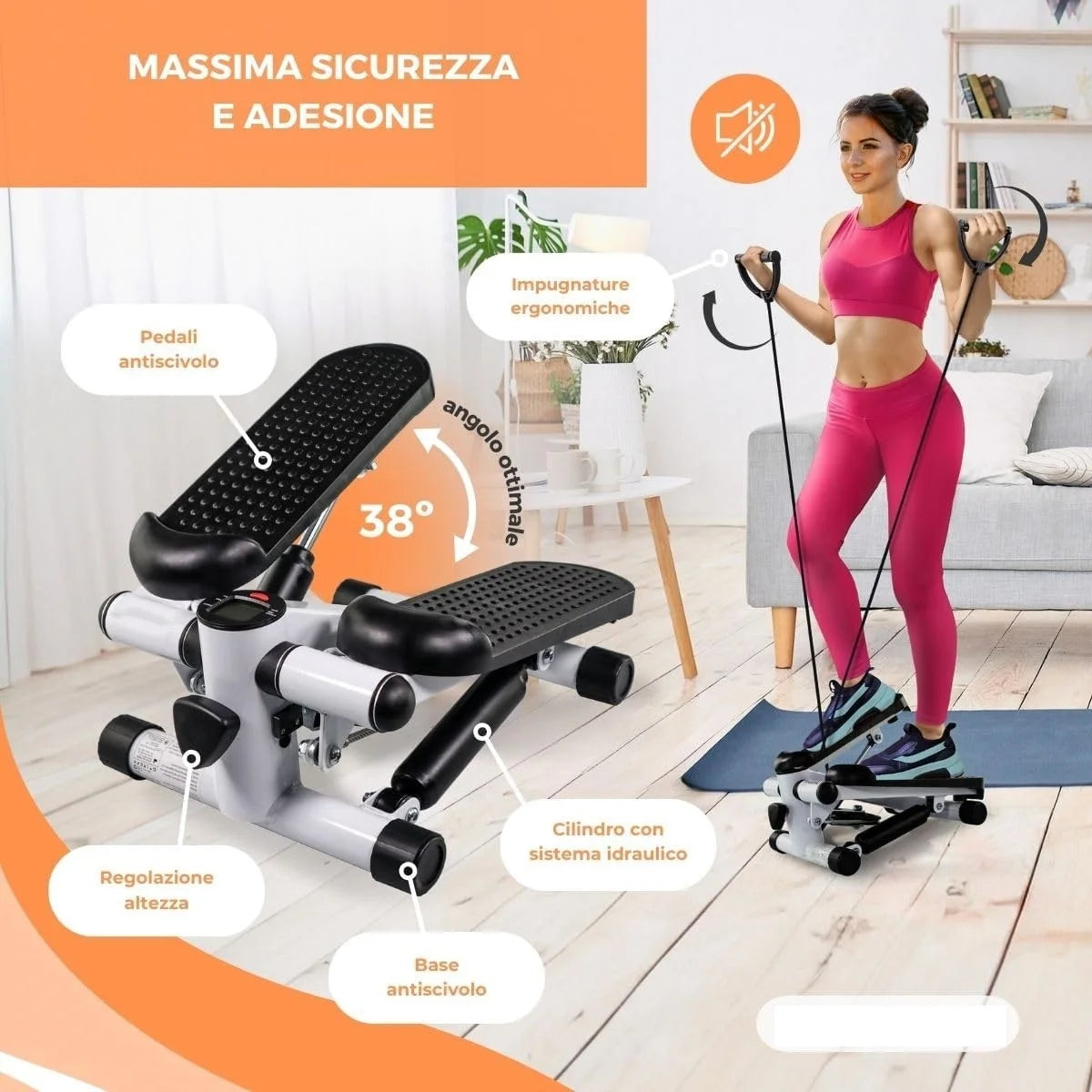 Appareil de sport Mini Stepper avec Bandes de Résistance