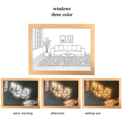 INS LED Decorative Light Painting Bedside Picture Japan Anime Style Creative Modern Simulate Sunshine Drawing Night Light Gift