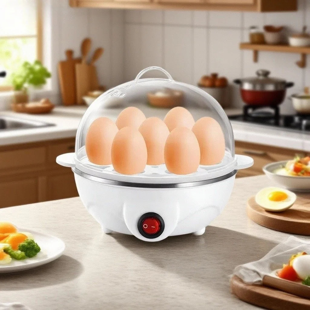 Pack Petit Déjeuner Premium : Cuiseur à Œufs Inox + Mug Auto-Mélangeur