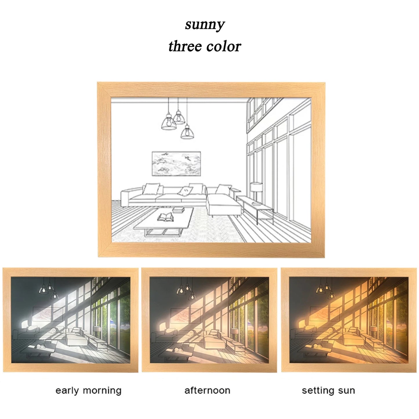 INS LED Decorative Light Painting Bedside Picture Japan Anime Style Creative Modern Simulate Sunshine Drawing Night Light Gift