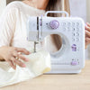 Portable Mini Electric Sewing Machine for Beginners 12 Stitches Foot Pedal Night Light Speed Control for DIY Home Sewing Mending