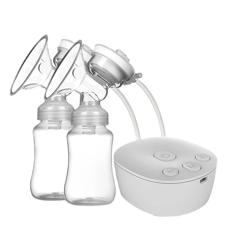 New Double Electric Breast Pumps Powerful Nipple Suction USB Electric Breast Pump with Baby Milk Bottle Cold Heat Pad Nippl