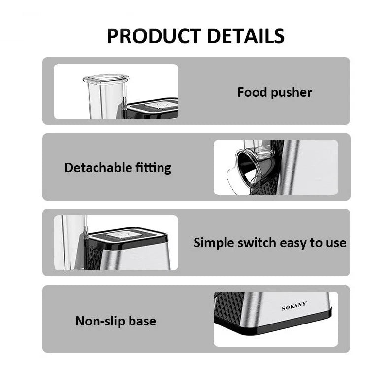 5IN1 Electric meat grinder and vegetable cutter five - in - one multi - function shredding, slicing, strip cutting and porous