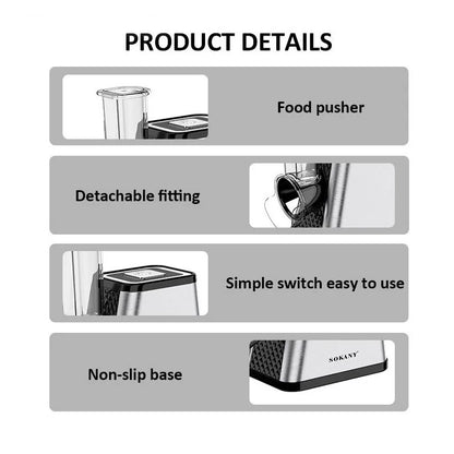 5IN1 Electric meat grinder and vegetable cutter five - in - one multi - function shredding, slicing, strip cutting and porous
