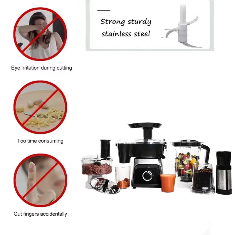 Robot Mixeur  Multifonction 10 en 1  de Marque Hoffmans - Puissance 1200 Watts