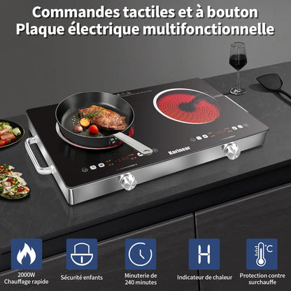 Plaque de Cuisson Électrique en Céramique – Disponible en 1 et 2 Foyers