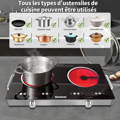 Plaque de Cuisson Électrique en Céramique – Disponible en 1 et 2 Foyers