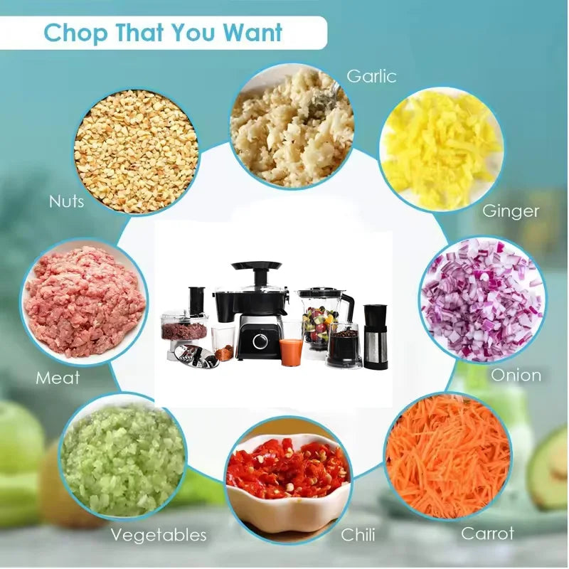 Robot Mixeur  Multifonction 10 en 1  de Marque Hoffmans - Puissance 1200 Watts