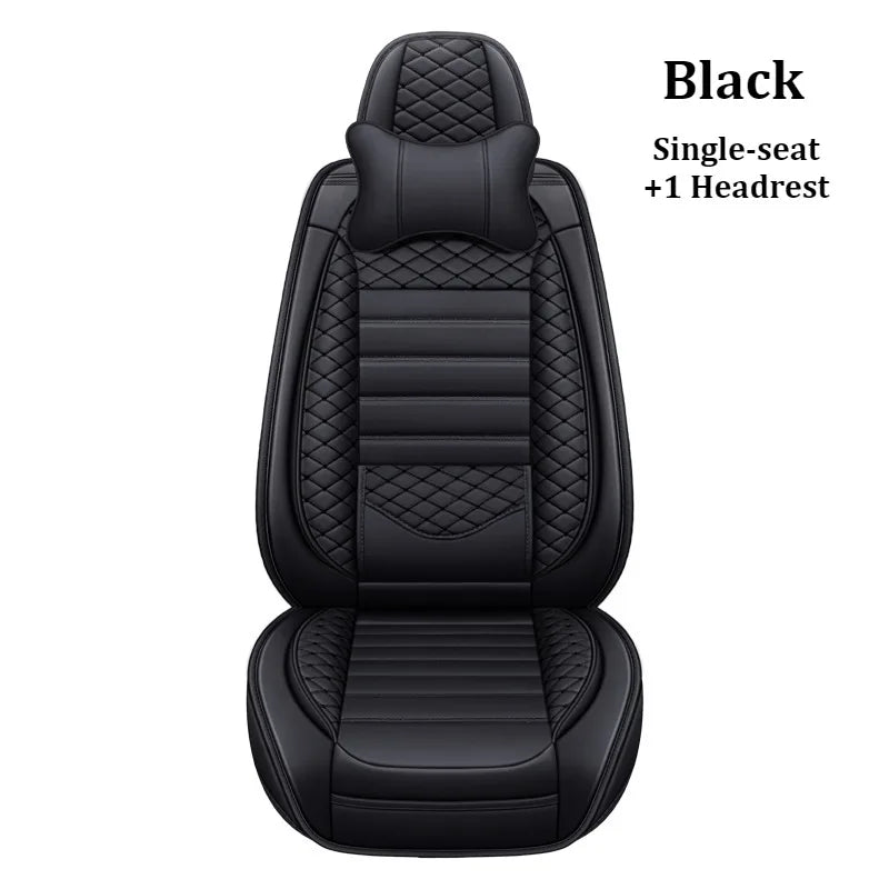 Luxurious PU leather  car seat cover, 3D wing & fixed lumbar support - Soft, comfortable and durable, suitable for most Car