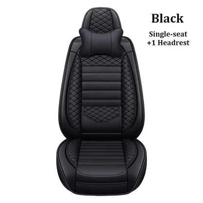 Luxurious PU leather  car seat cover, 3D wing & fixed lumbar support - Soft, comfortable and durable, suitable for most Car