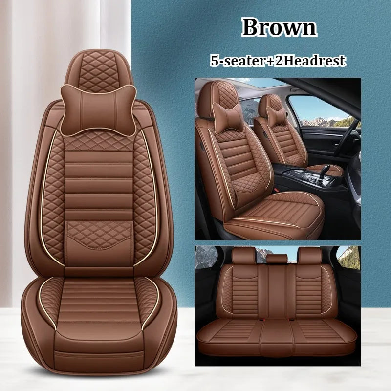 Luxurious PU leather  car seat cover, 3D wing & fixed lumbar support - Soft, comfortable and durable, suitable for most Car