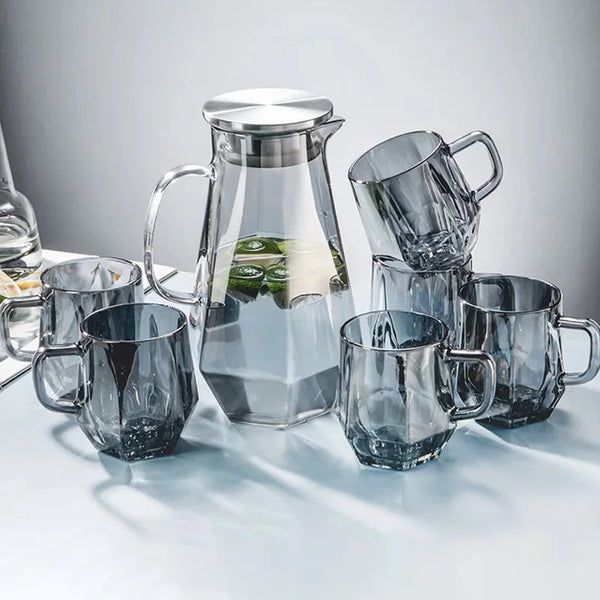 Carafe VIP + 6 Verres  Design Diamant.