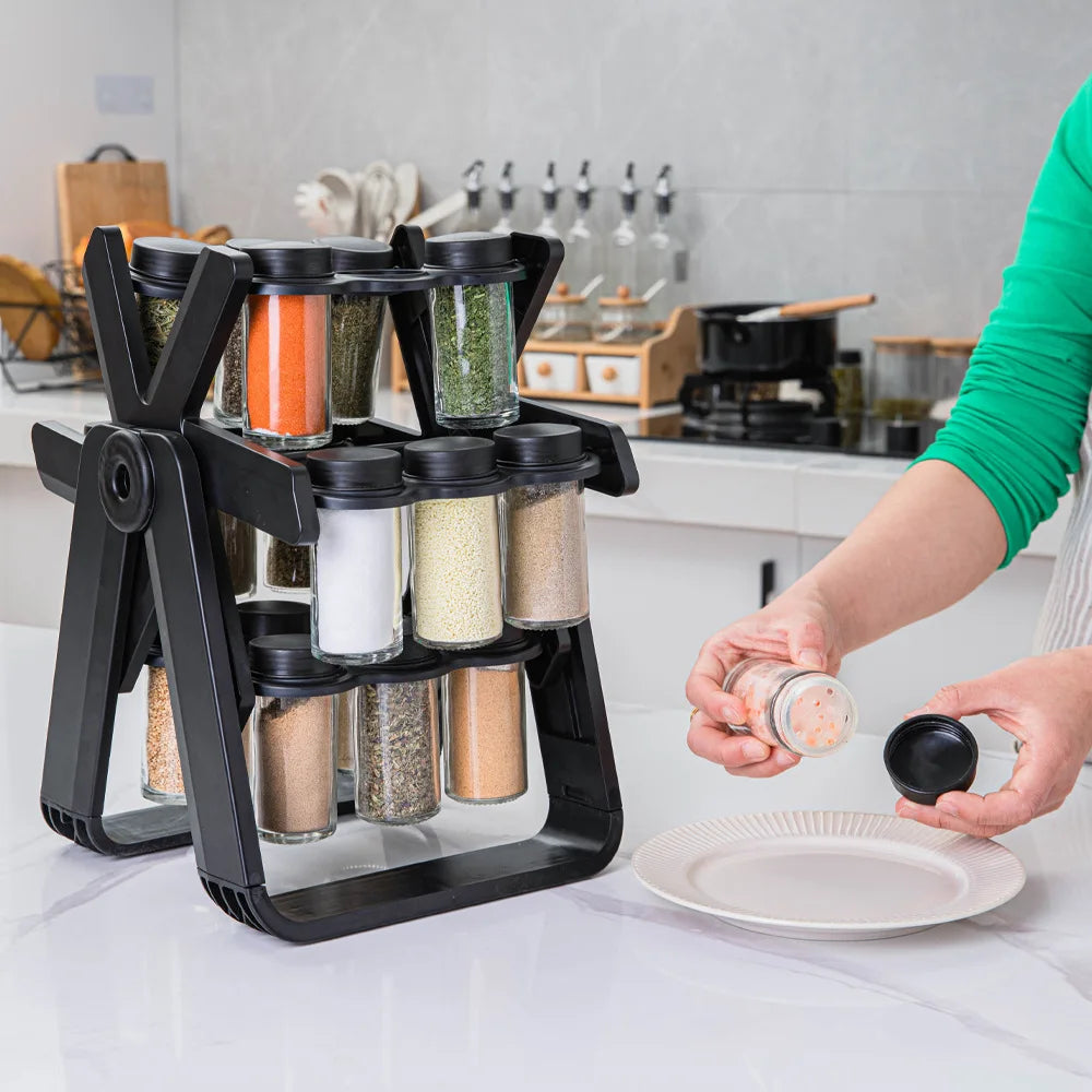 Support de rangement Rotatif à Épices rotatif 360 – Rangez, Tournez, Cuisinez