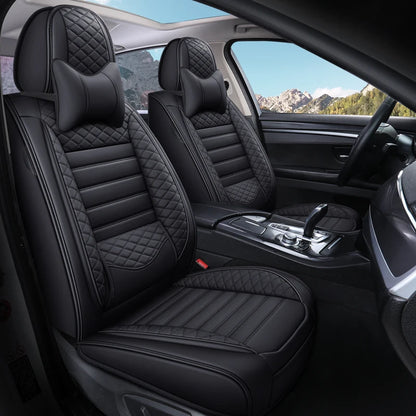 Luxurious PU leather  car seat cover, 3D wing & fixed lumbar support - Soft, comfortable and durable, suitable for most Car