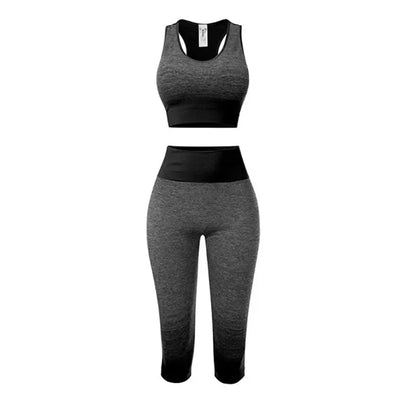 2 Piece Sets Womens Outfits Yoga Set Elastic Gradual Changing Sports Bra Tights Yoga Suit Set Fitness Workout Sports Leggings