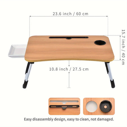 Table de Lit Pliable pour Ordinateur, repas et Etudes