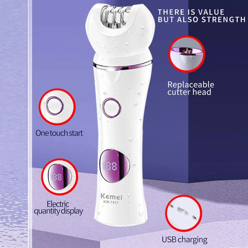 Épilateur Premium 5 en 1 - Il épile, rase, exfolie, taille et adoucit la peau