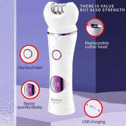 Épilateur Premium 5 en 1 - Il épile, rase, exfolie, taille et adoucit la peau