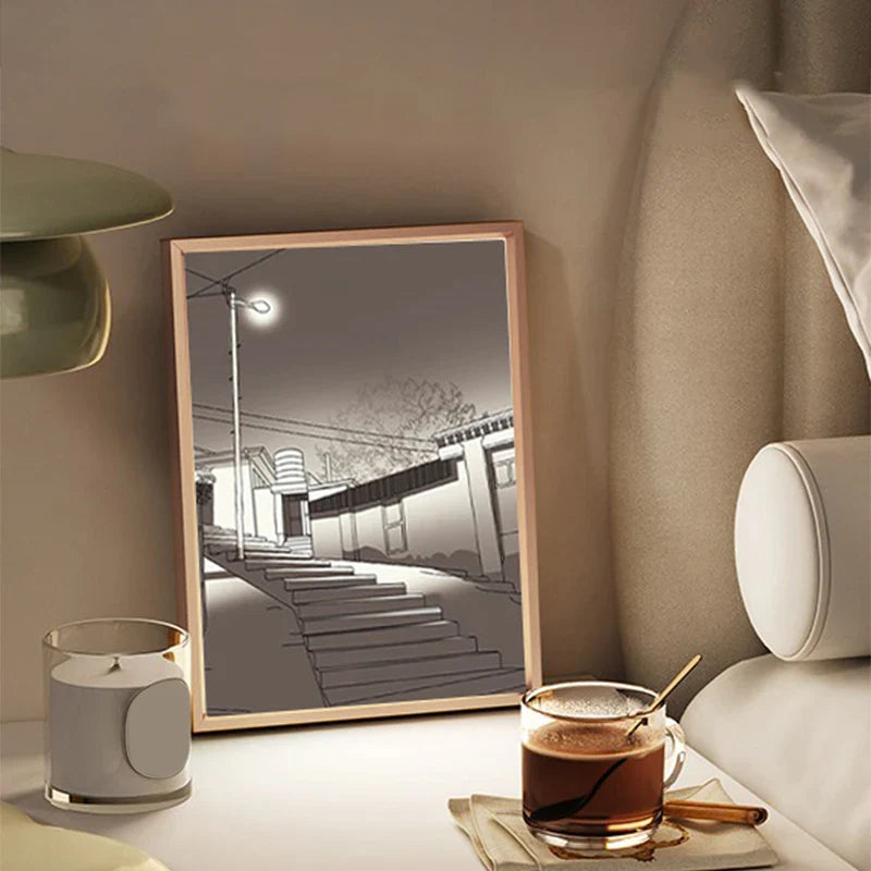 INS LED Decorative Light Painting Bedside Picture Japan Anime Style Creative Modern Simulate Sunshine Drawing Night Light Gift