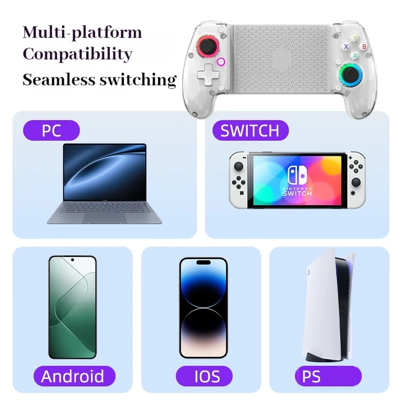 Manette Bluetooth Extensible – Compatible avec Android, iPhone, iPad, PC, Nintendo Switch, Playstation