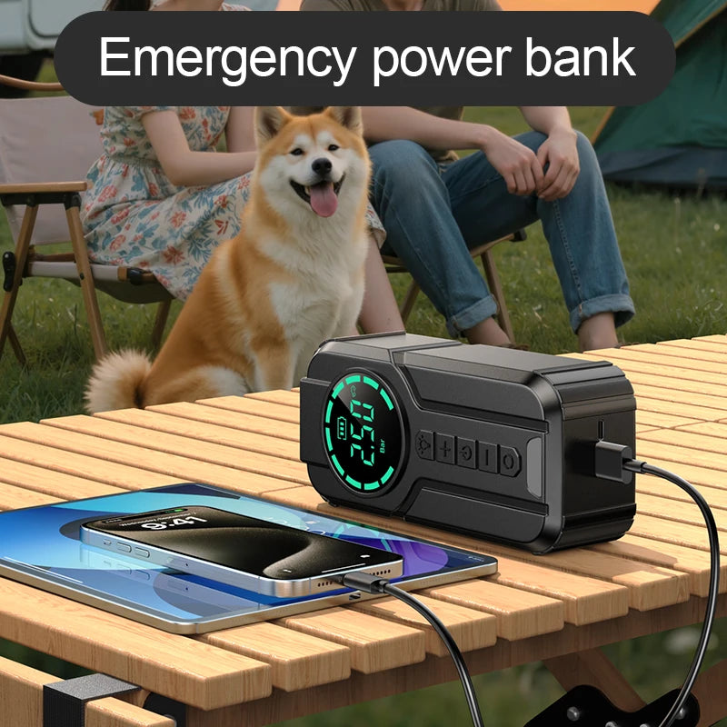 Booster de Batterie 4 en 1 – Demarreur si panne Batterie, Pompe à  air, Powerbank, Torche