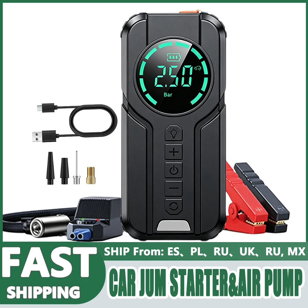 Booster de Batterie 4 en 1 – Demarreur si panne Batterie, Pompe à  air, Powerbank, Torche