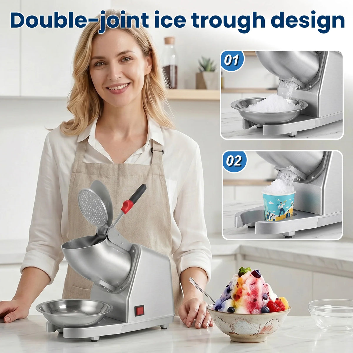 Broyeur à Glace Professionnel 220V - Cocktails, Jus, Bars et Restaurants