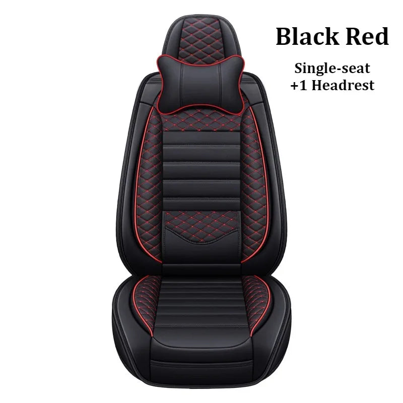 Luxurious PU leather  car seat cover, 3D wing & fixed lumbar support - Soft, comfortable and durable, suitable for most Car