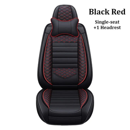 Luxurious PU leather  car seat cover, 3D wing & fixed lumbar support - Soft, comfortable and durable, suitable for most Car