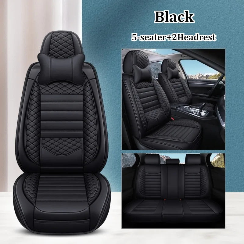 Luxurious PU leather  car seat cover, 3D wing & fixed lumbar support - Soft, comfortable and durable, suitable for most Car