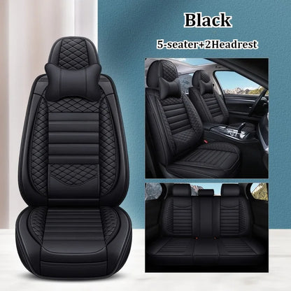 Luxurious PU leather  car seat cover, 3D wing & fixed lumbar support - Soft, comfortable and durable, suitable for most Car