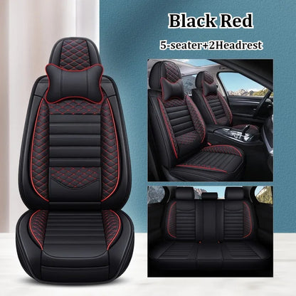 Luxurious PU leather  car seat cover, 3D wing & fixed lumbar support - Soft, comfortable and durable, suitable for most Car
