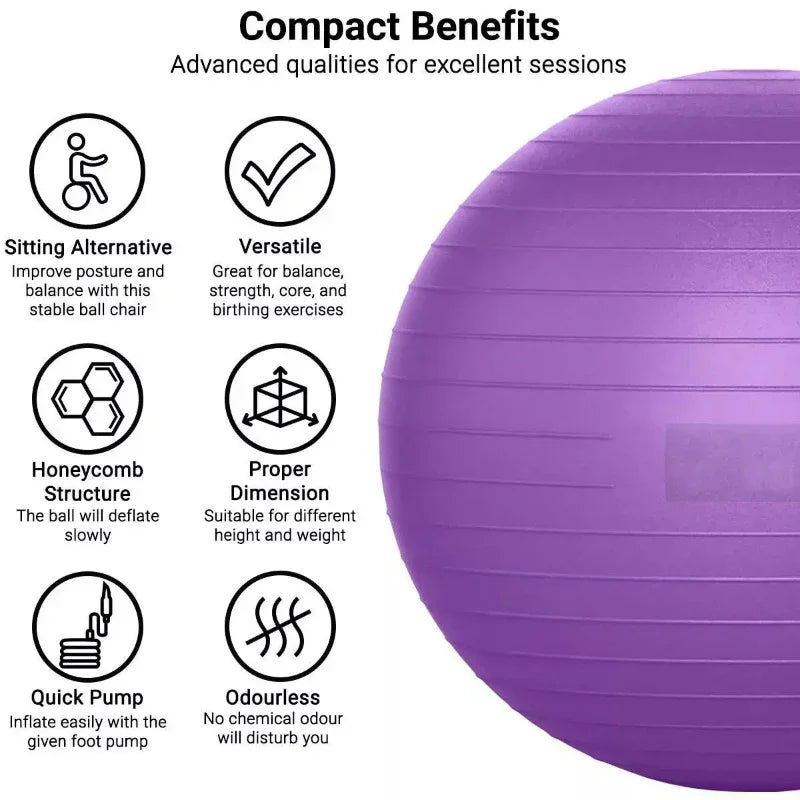 Ballon de Yoga Antidérapant – Supporte jusqu’à 150kg