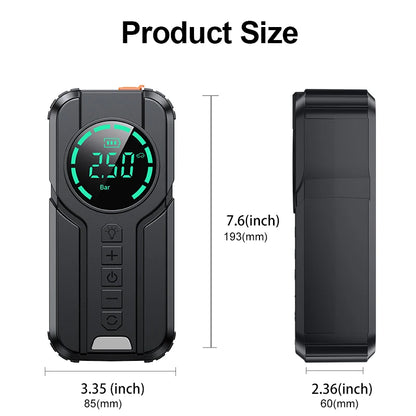 Booster de Batterie 4 en 1 – Demarreur si panne Batterie, Pompe à  air, Powerbank, Torche