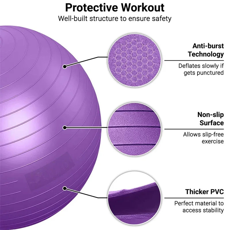 Ballon de Yoga Antidérapant – Supporte jusqu’à 150kg