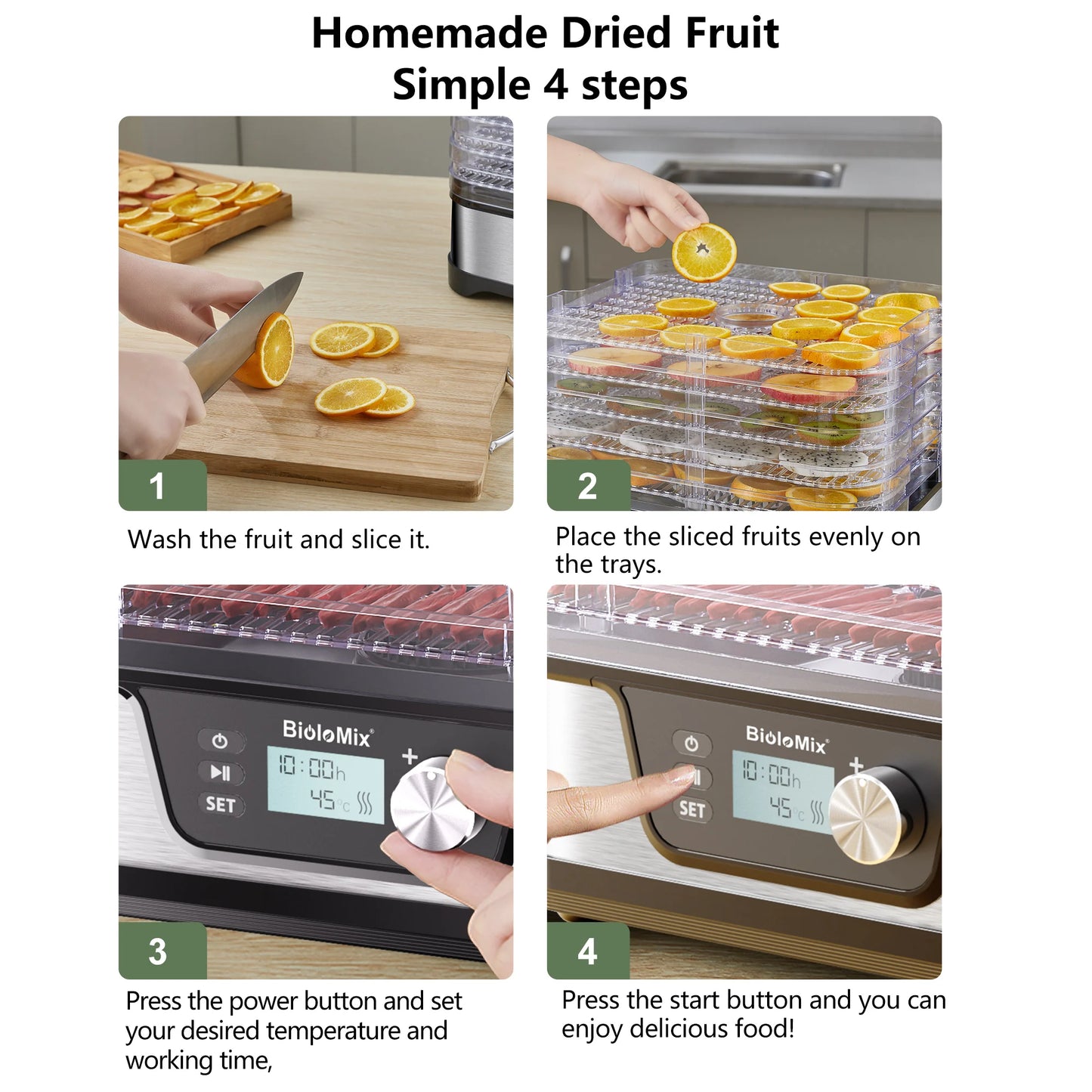 Déshydrateur Alimentaire Haute Performance  – pour Fruits, Légumes et Viande