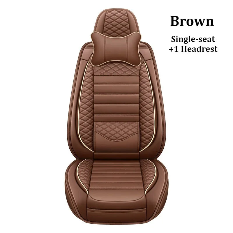 Luxurious PU leather  car seat cover, 3D wing & fixed lumbar support - Soft, comfortable and durable, suitable for most Car