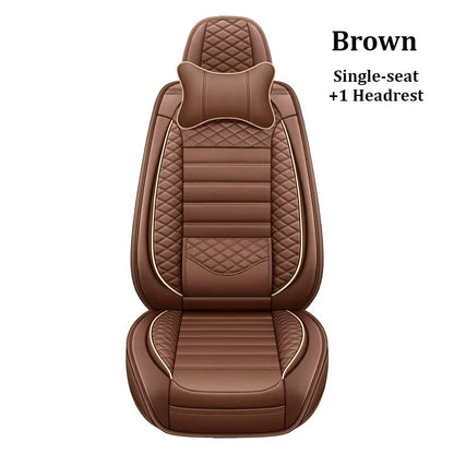 Luxurious PU leather  car seat cover, 3D wing & fixed lumbar support - Soft, comfortable and durable, suitable for most Car